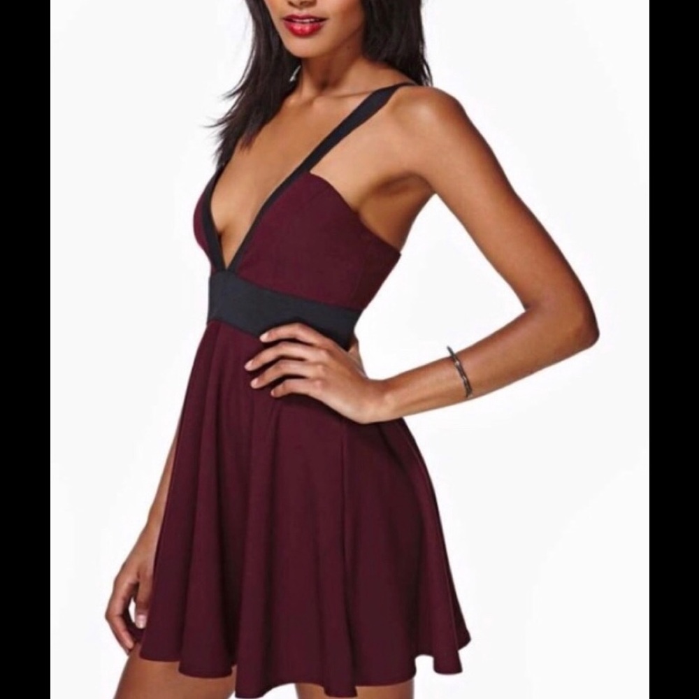 Nasty Gal Burgundy Dress
